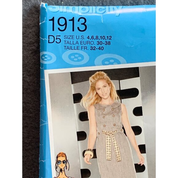 Simplicity Misses Dress Sewing Pattern sz 4-12 1913 - uncut - Picture 2 of 3